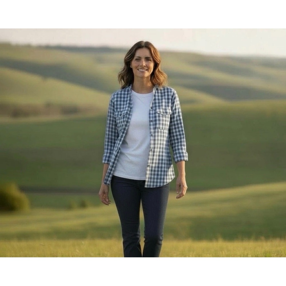 Filson Kadin Island Plaid Shirt Seattle Band Collar Heritage Women M Trailcore - Picture 2 of 9